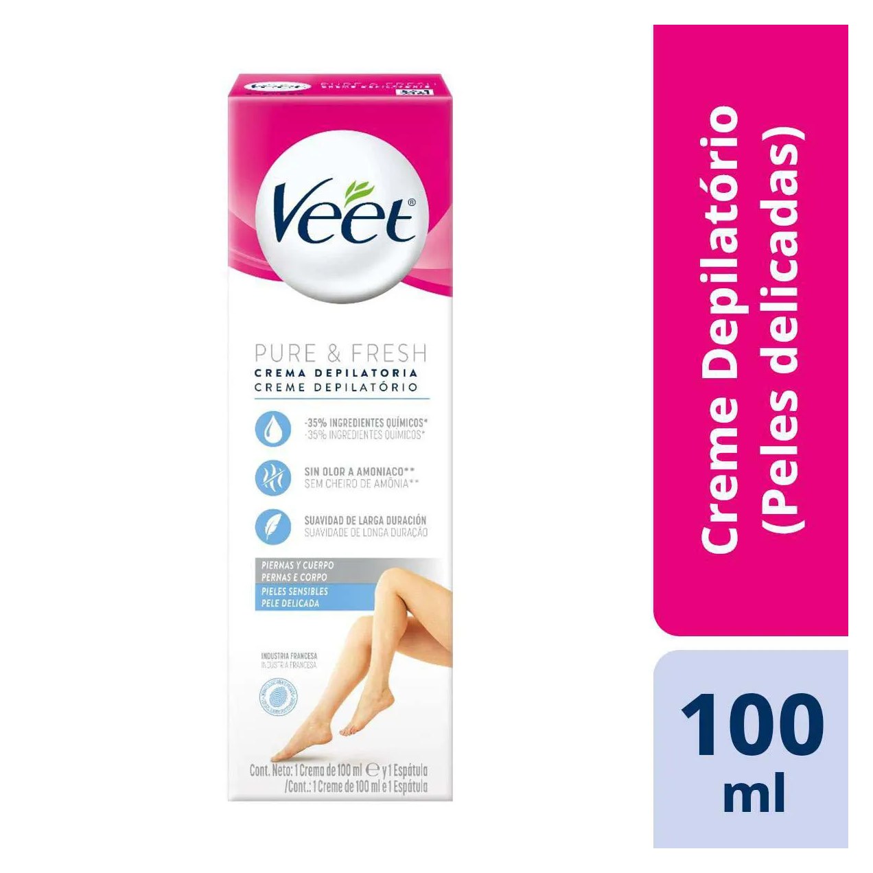 Creme Depilatório Veet Pure & Fresh Pele Sensível 100ml