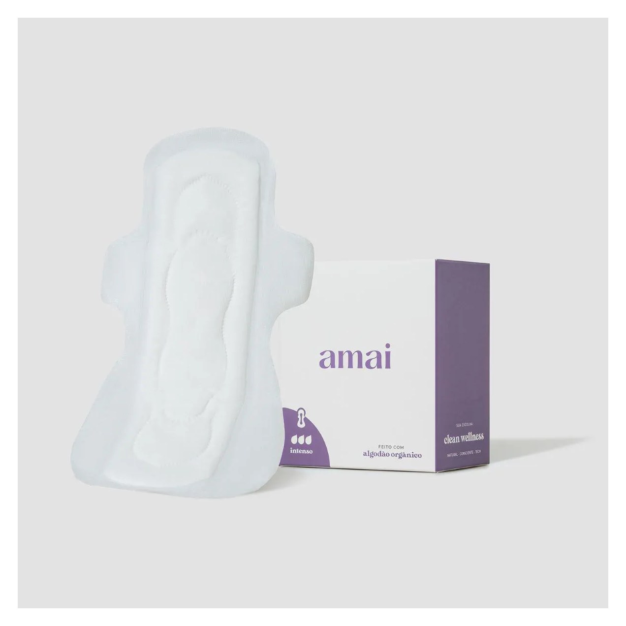 Absorvente Amai Orgânico Fluxo Intenso Peles Sensíveis 8 unidades