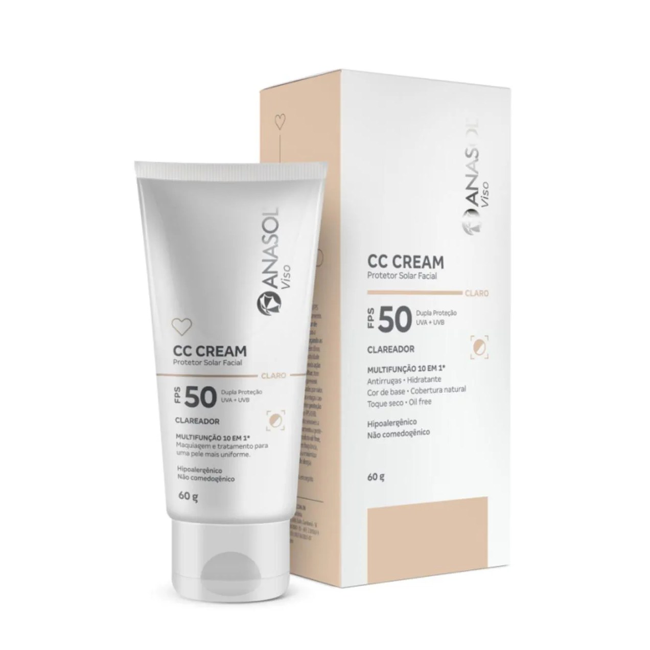Prot Solar Anasol Viso 60G Cc Cream Claro Fps50 Clareador