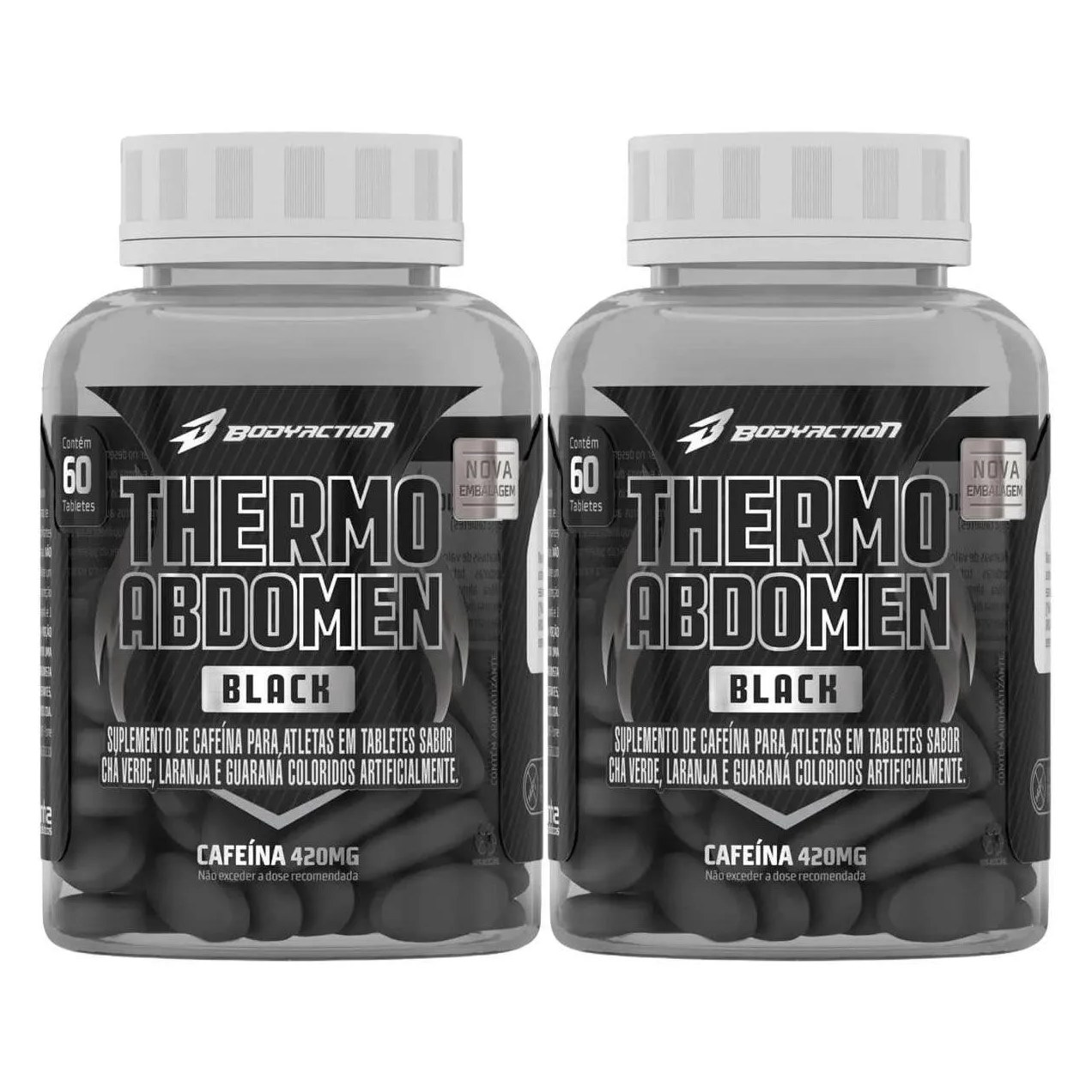 Kit 2X Thermo Abdomen Black - 60 Comprimidos - Bodyaction