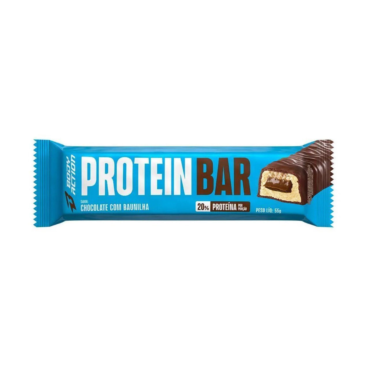 Protein Bar - 1 Unidade de 55G Chocolate com Baunilha - Bodyaction