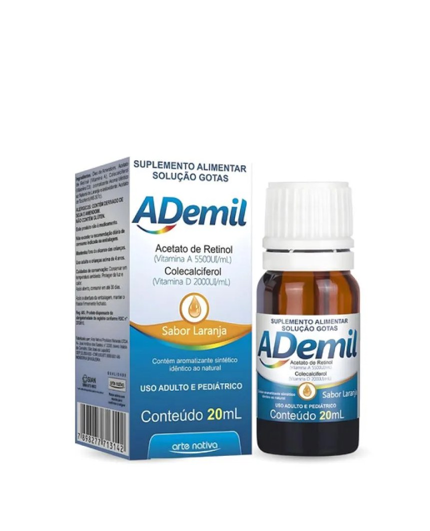 Ademil Vitaminas a e D Sabor Laranja 20Ml Arte Nativa