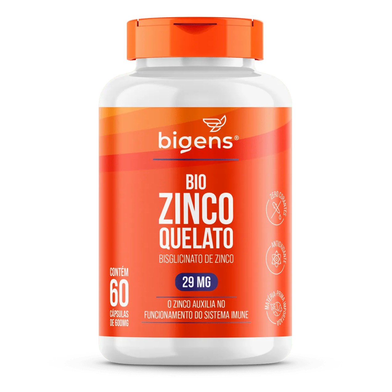 Bio Zinco Quelato 500mg 60 Cápsulas Bigens