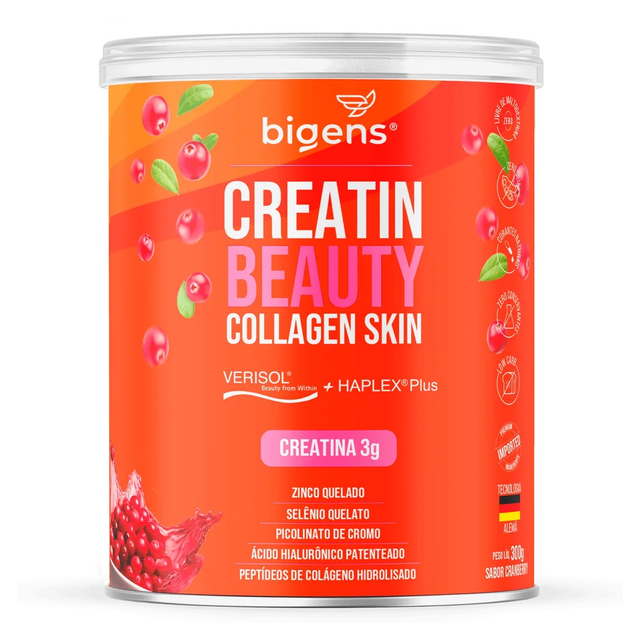 Creatin Beauty Collagen Skin: Verisol®+Haplex®Plus+Creatina Zinco, Selênio, Cromo, Ác.Hialu | Bigens