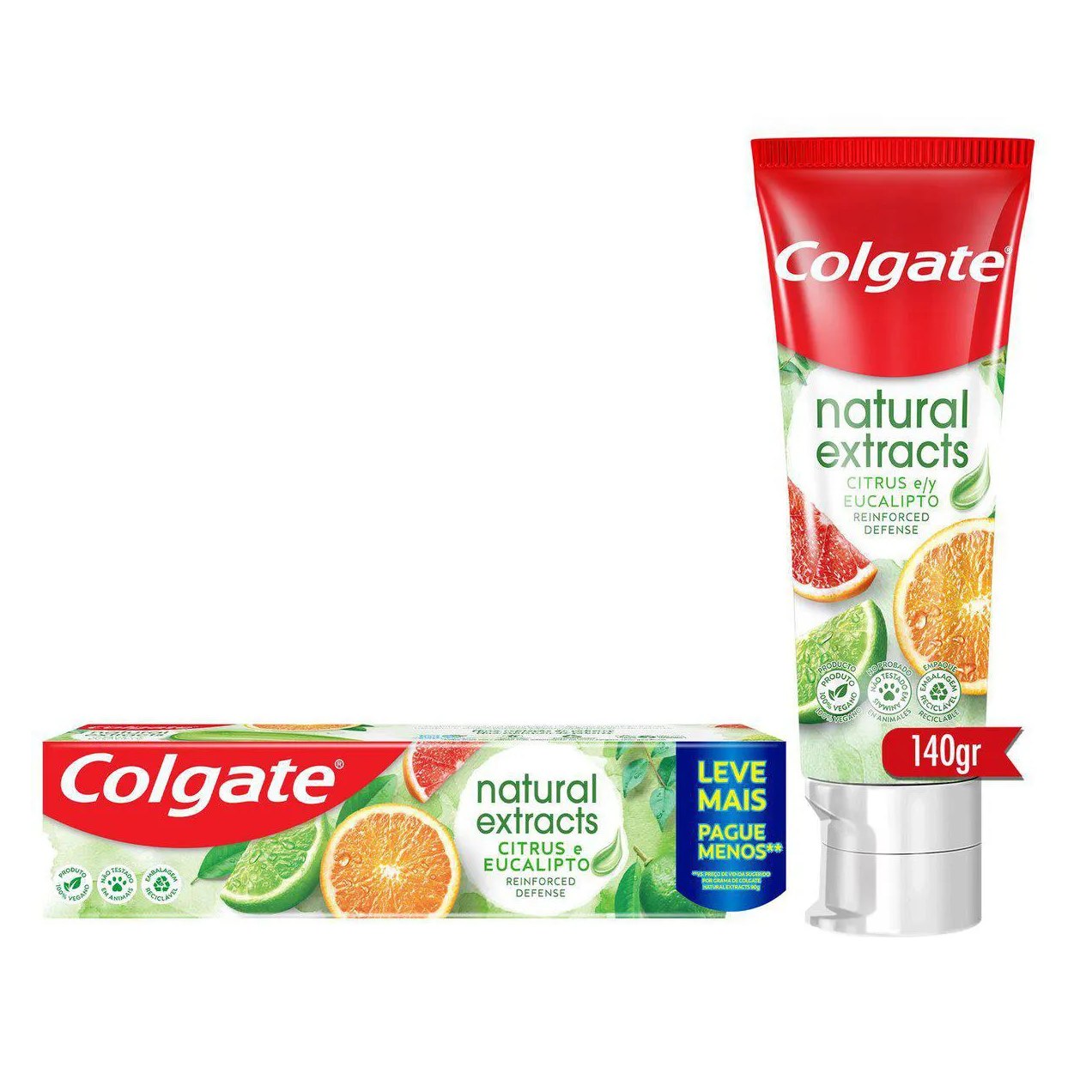 Creme Dental Colgate Natural Extracts Defesa Reforçada Citrus e Eucalipto 140g
