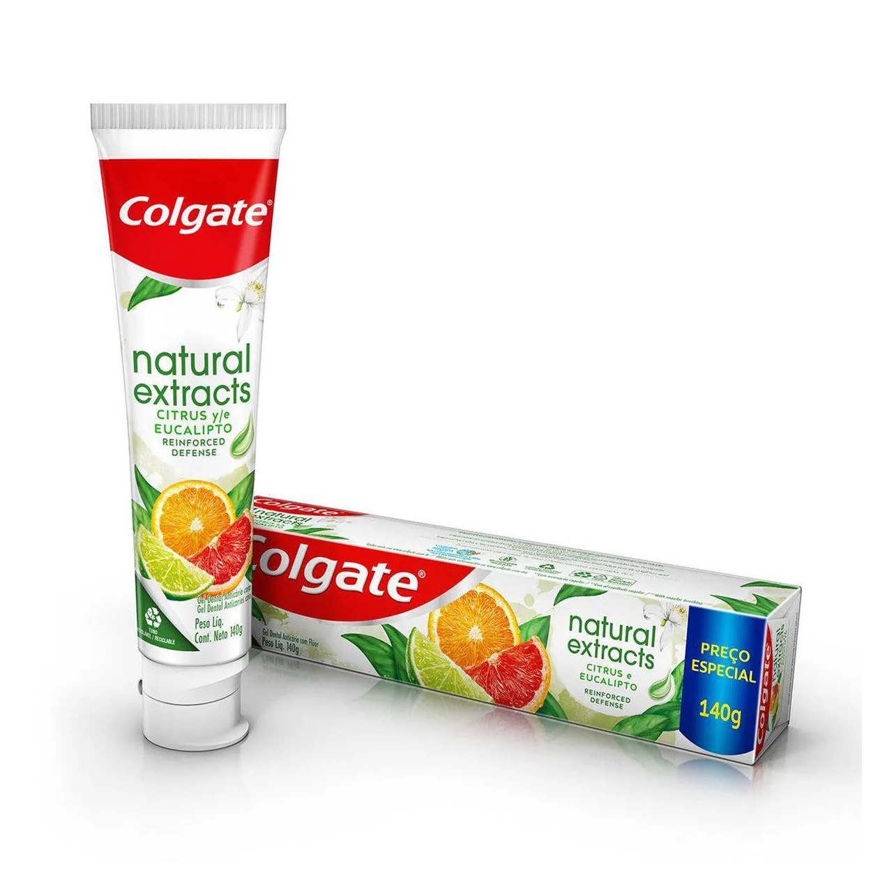 Creme Dental Colgate Natural Extracts Defesa Reforçada Citrus e Eucalipto 140g