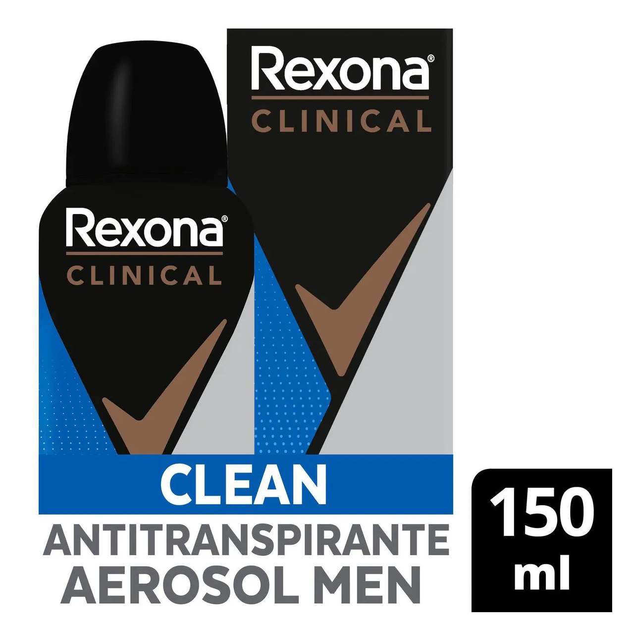 Desodorante Antitranspirante Aerosol Rexona Men Clinical Clean Masculino 96h 150ml