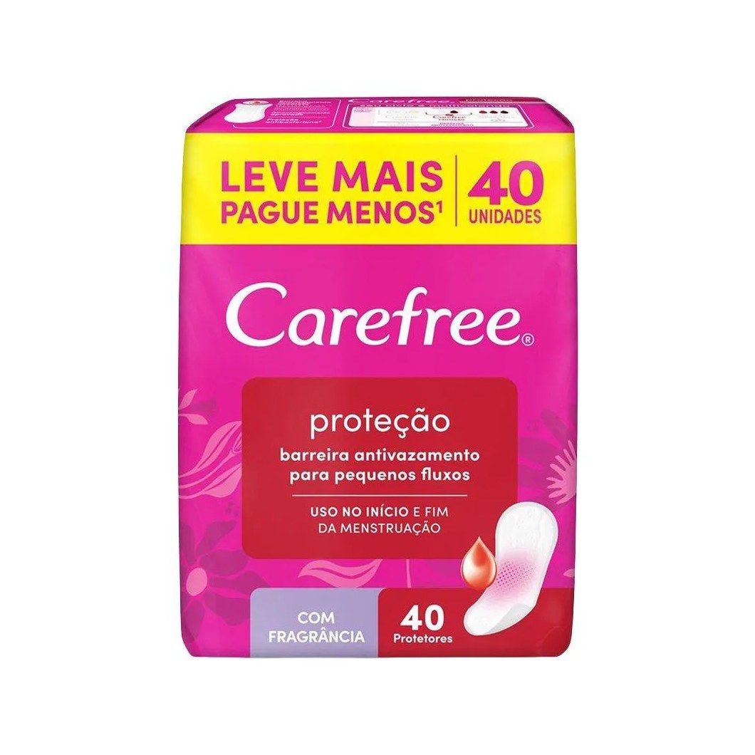Absorvente Carefree Protetor Diário com Perfume Leve Mais Pague Menos - Embalagem com 40 Unidades