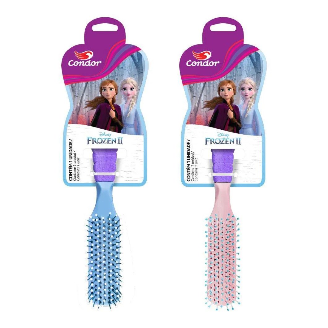 Escova de Cabelo Condor Frozen Ii Raquete 9877 (Sortido)