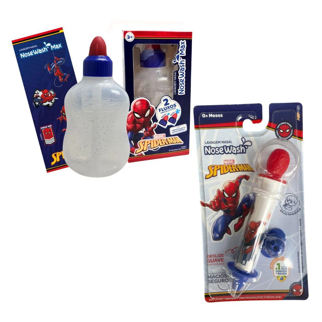 Kit 2 Dispositivos Nosewash para Lavagem Nasal - Spider Man
