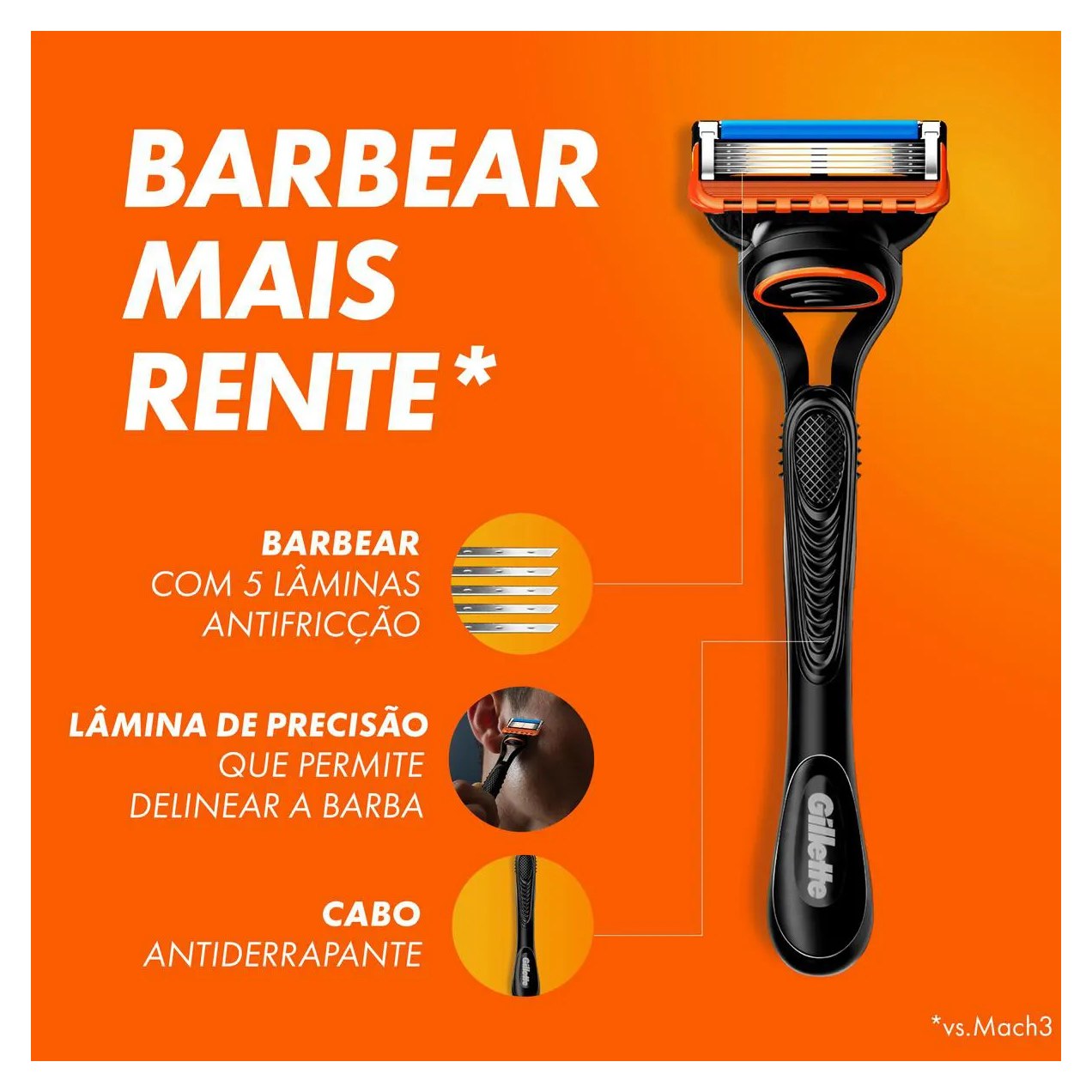 Aparelho de Barbear Gillette Fusion 5 com 1 unidade