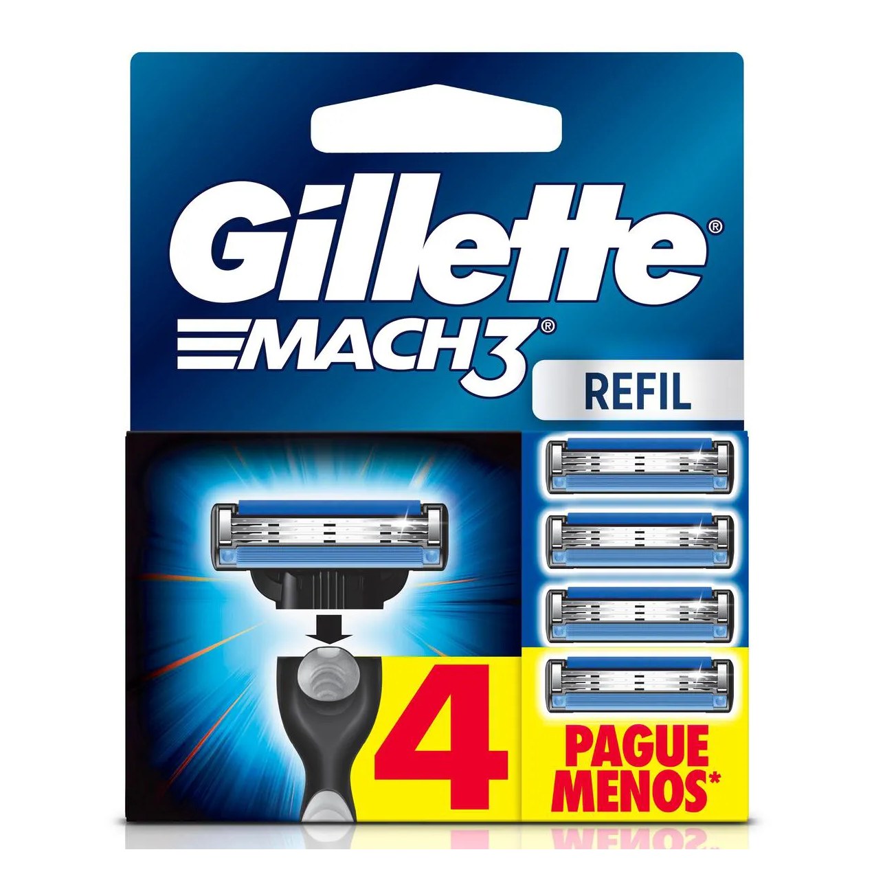 Refil para Barbear Gillette Mach3 com 4 unidades