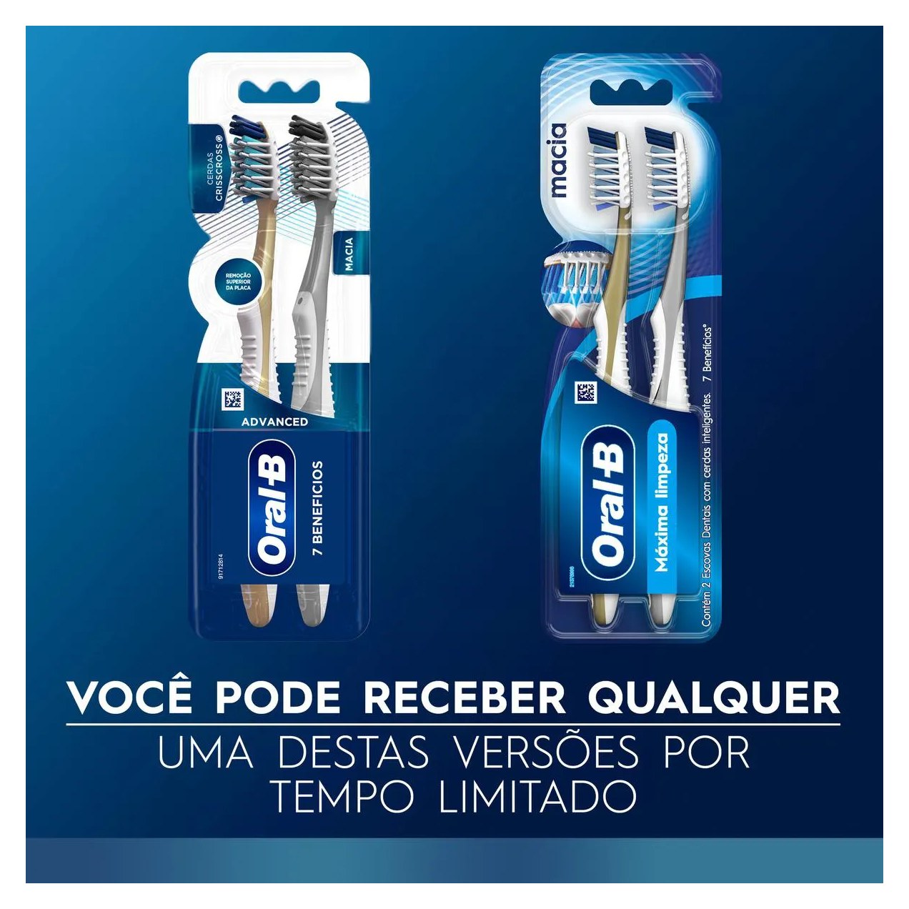 Escova de Dente Oral-B Pro-Saúde 7 Benefícios Macia com 2 unidades