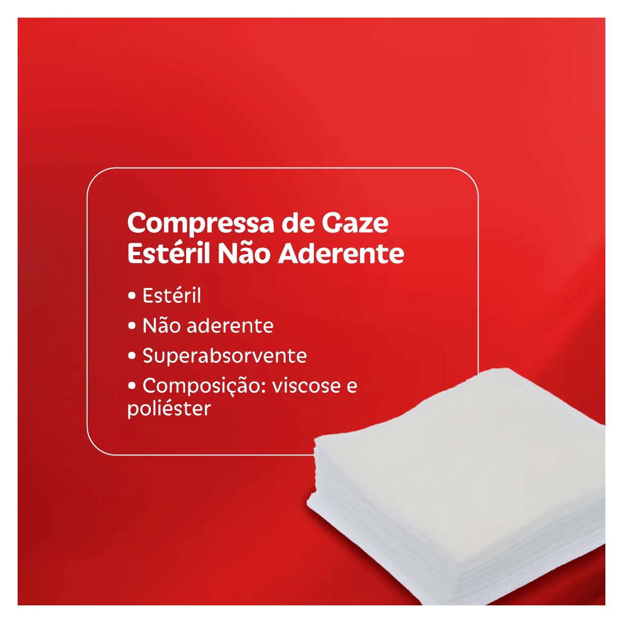 Compressa de Gaze Estéril Não Aderente 10 Unidades