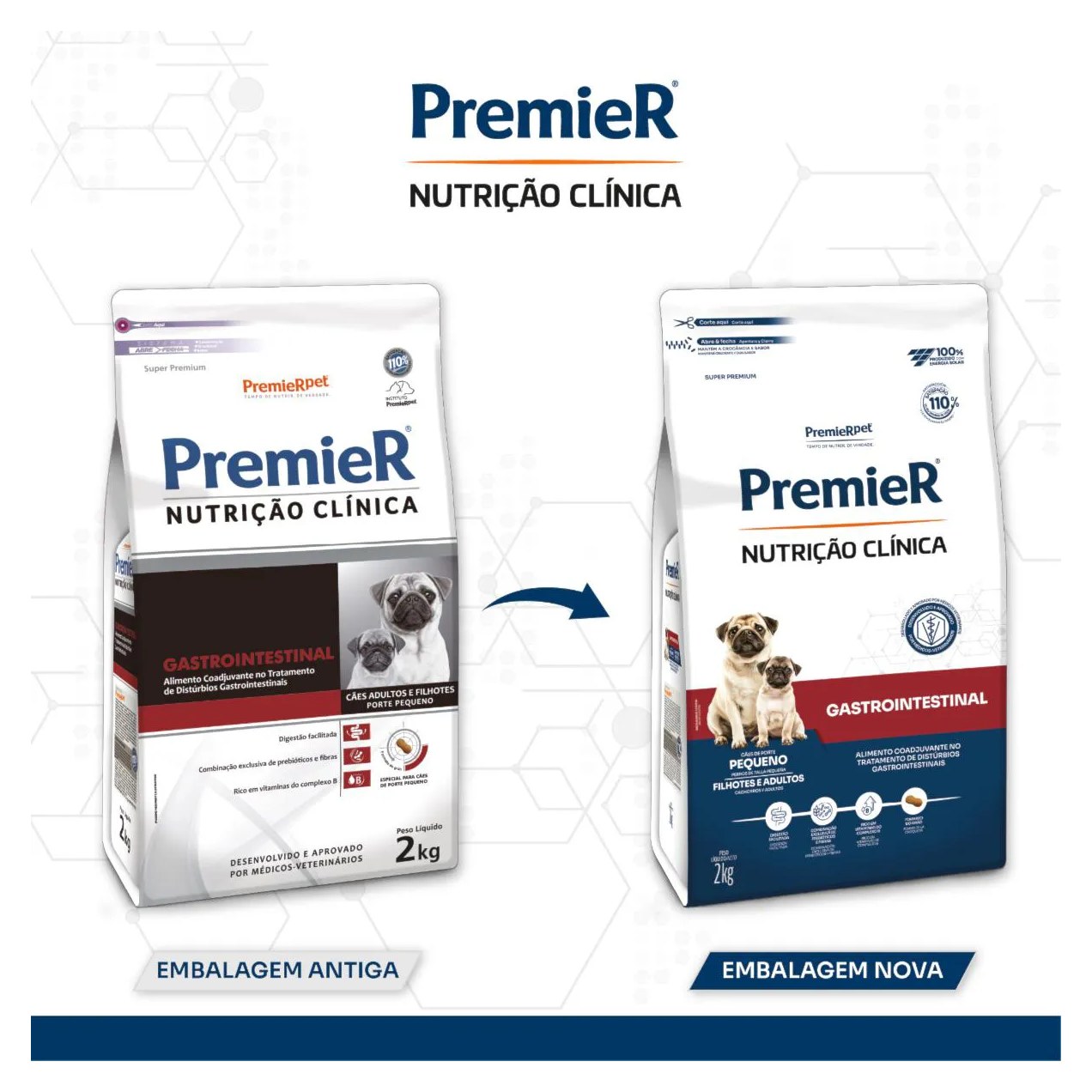 Ração Premier Nutrição Clínica para Cães Adultos de Raças Pequenas Gastro Intestinal 2Kg