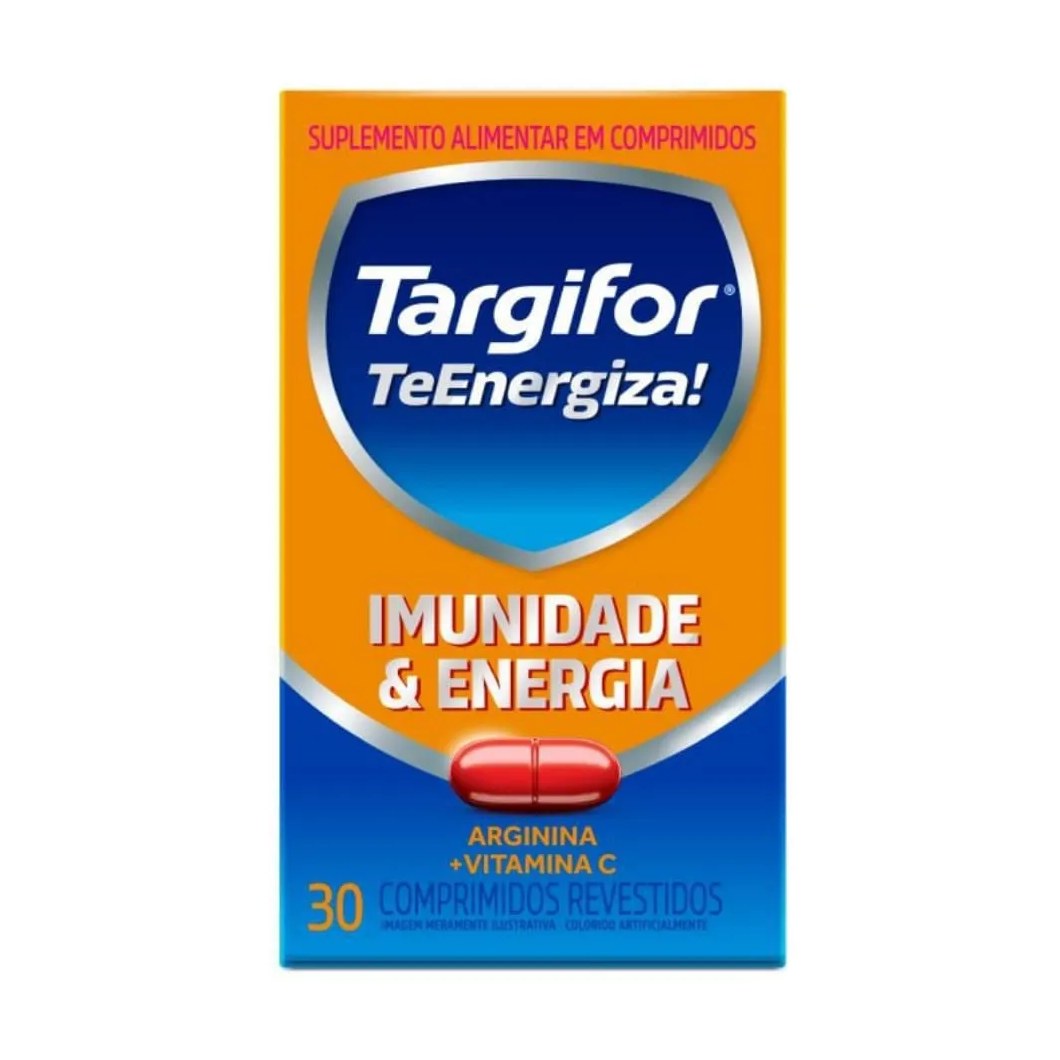 Vitamina C 500mg + Arginina 500mg Targifor Te Energiza Imunidade E  Energia 30 Comprimidos