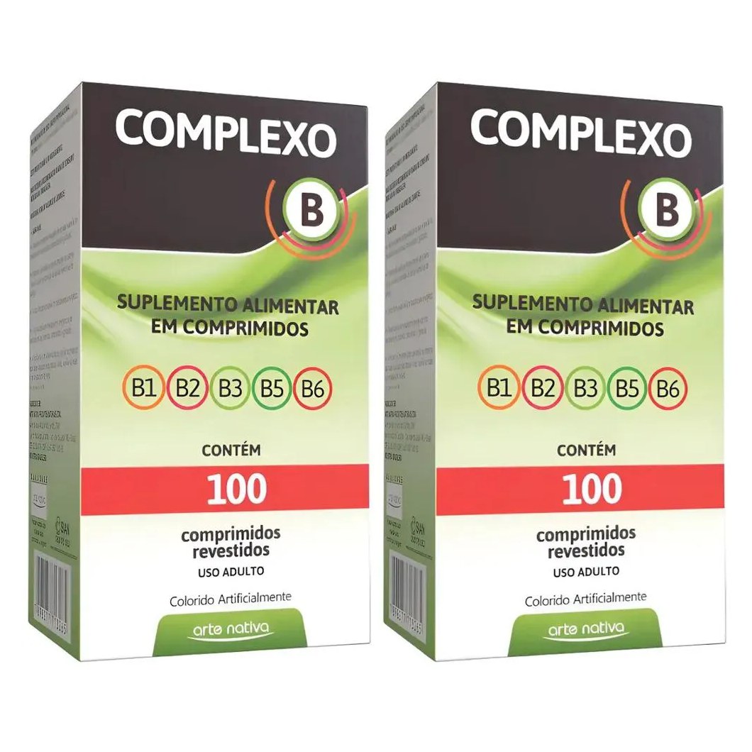 Kit 2 Complexo B 100 Comprimidos Arte Nativa – Vitaminas do Complexo B