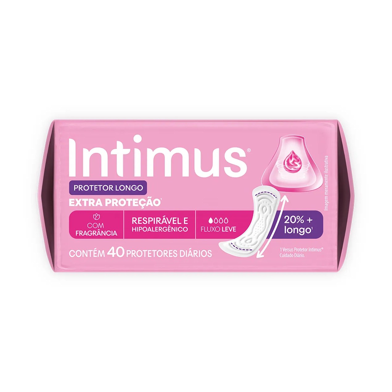 Protetor Diário Intimus Longo Extra Proteção 40 unidades