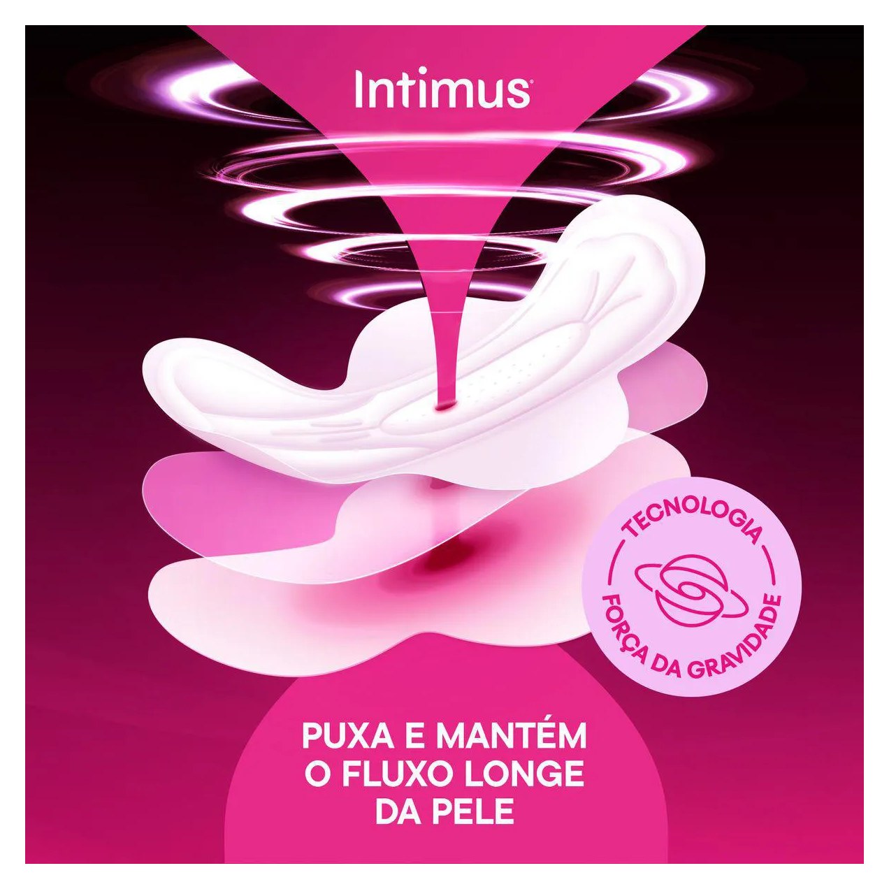 Absorvente Intimus Noturno Toda Protegida Com Abas Cobertura Suave 8 unidades