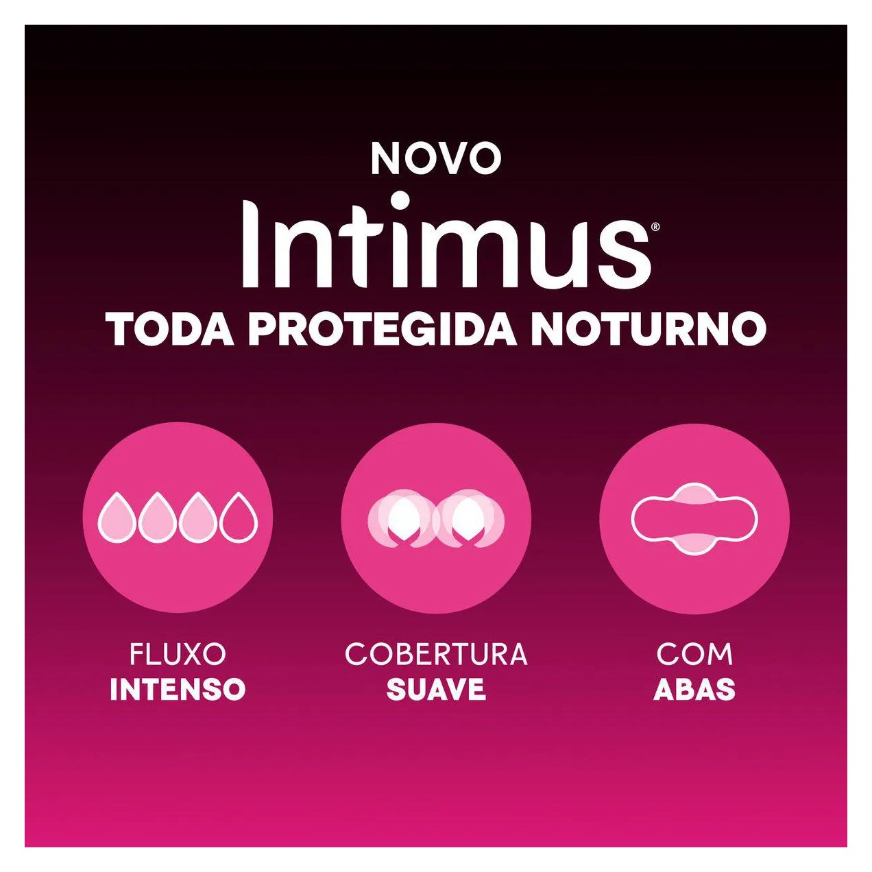 Absorvente Intimus Noturno Toda Protegida Com Abas Cobertura Suave 8 unidades