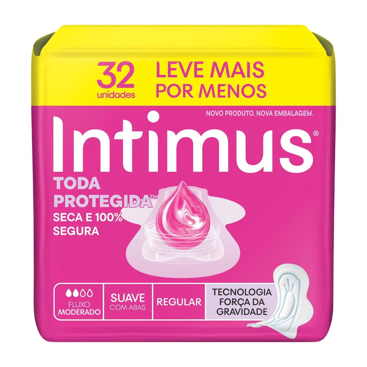 Absorvente Intimus Toda Protegida Cobertura Suave Com Abas com 32 unidades