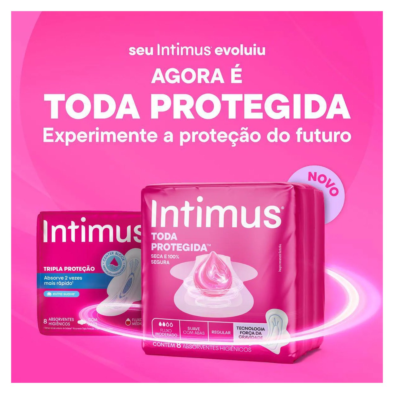 Absorvente Intimus Toda Protegida Cobertura Suave Com Abas 42 unidades