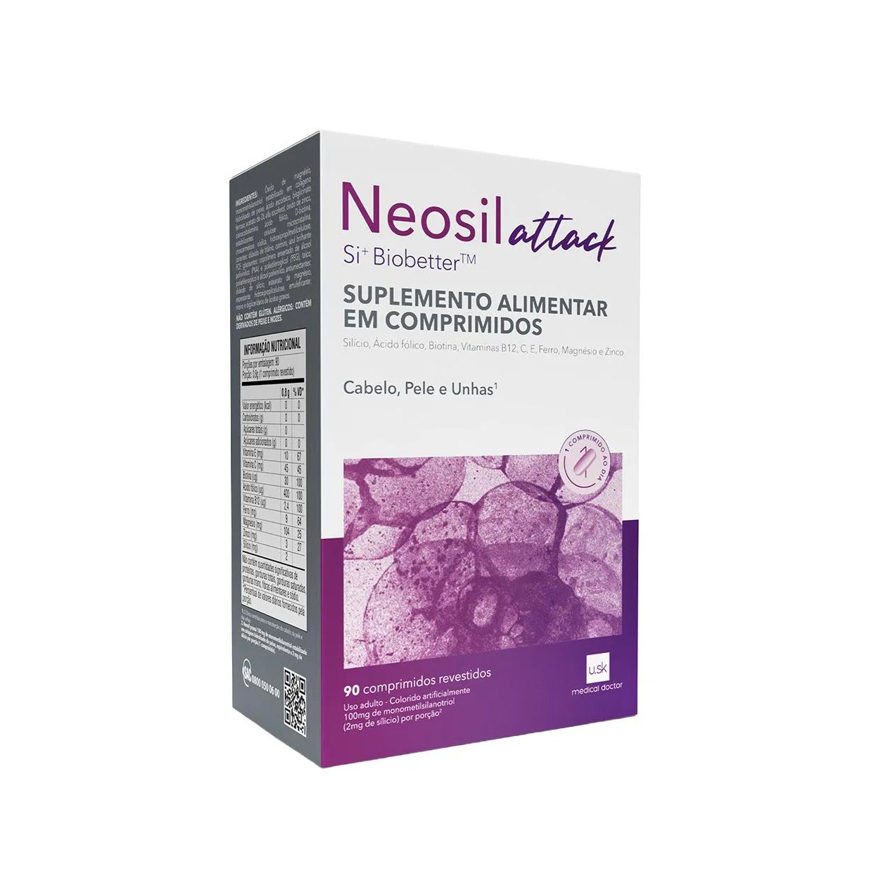 Polivitamínico Neosil Attack Cabelo, Pele E Unha 90 comprimidos