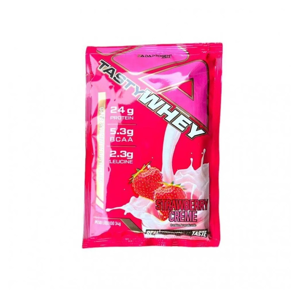 Tasty Whey Sachê - Sabor: Morango (34g)