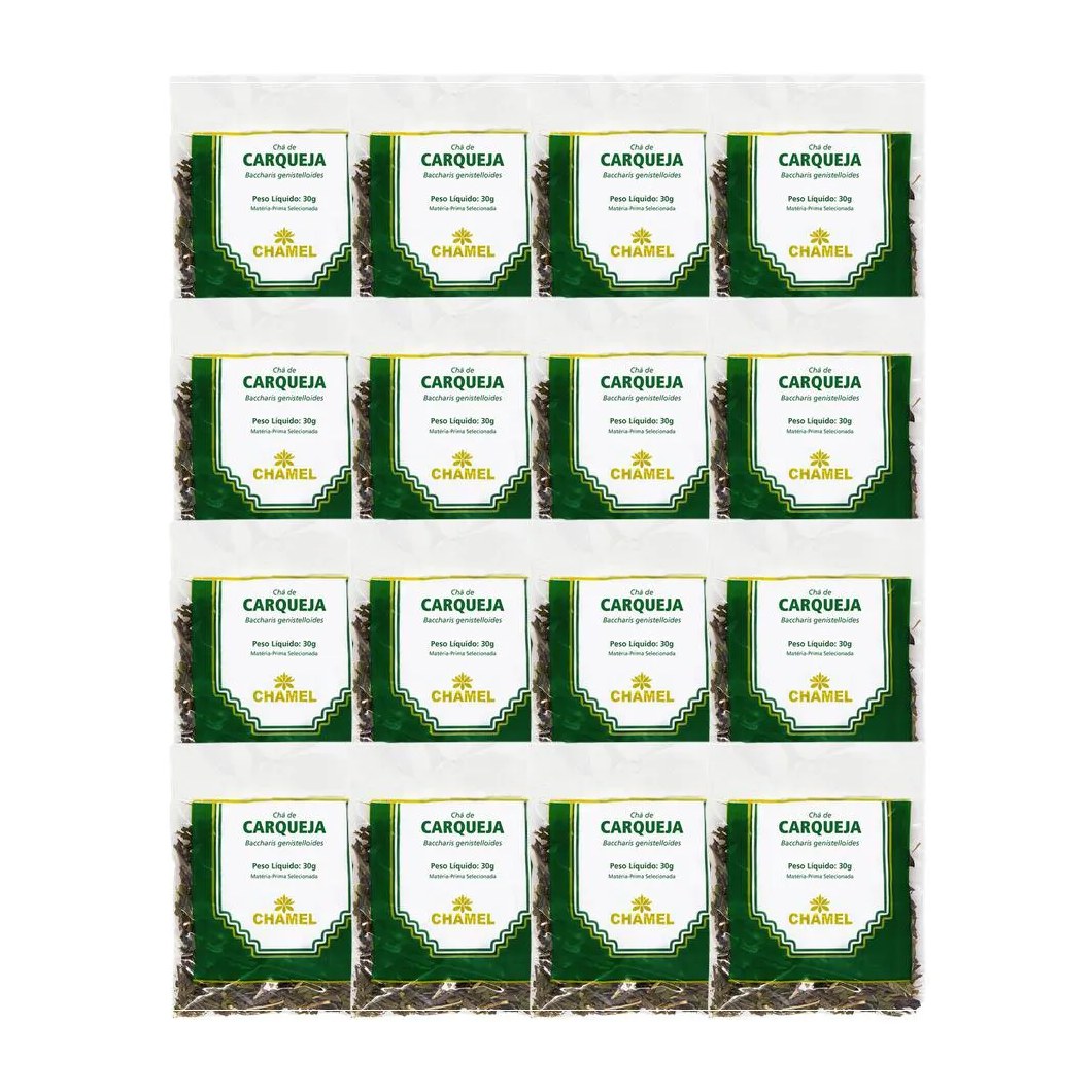Kit 16x Chá Pacote Carqueja Folhas 30g - Chamel