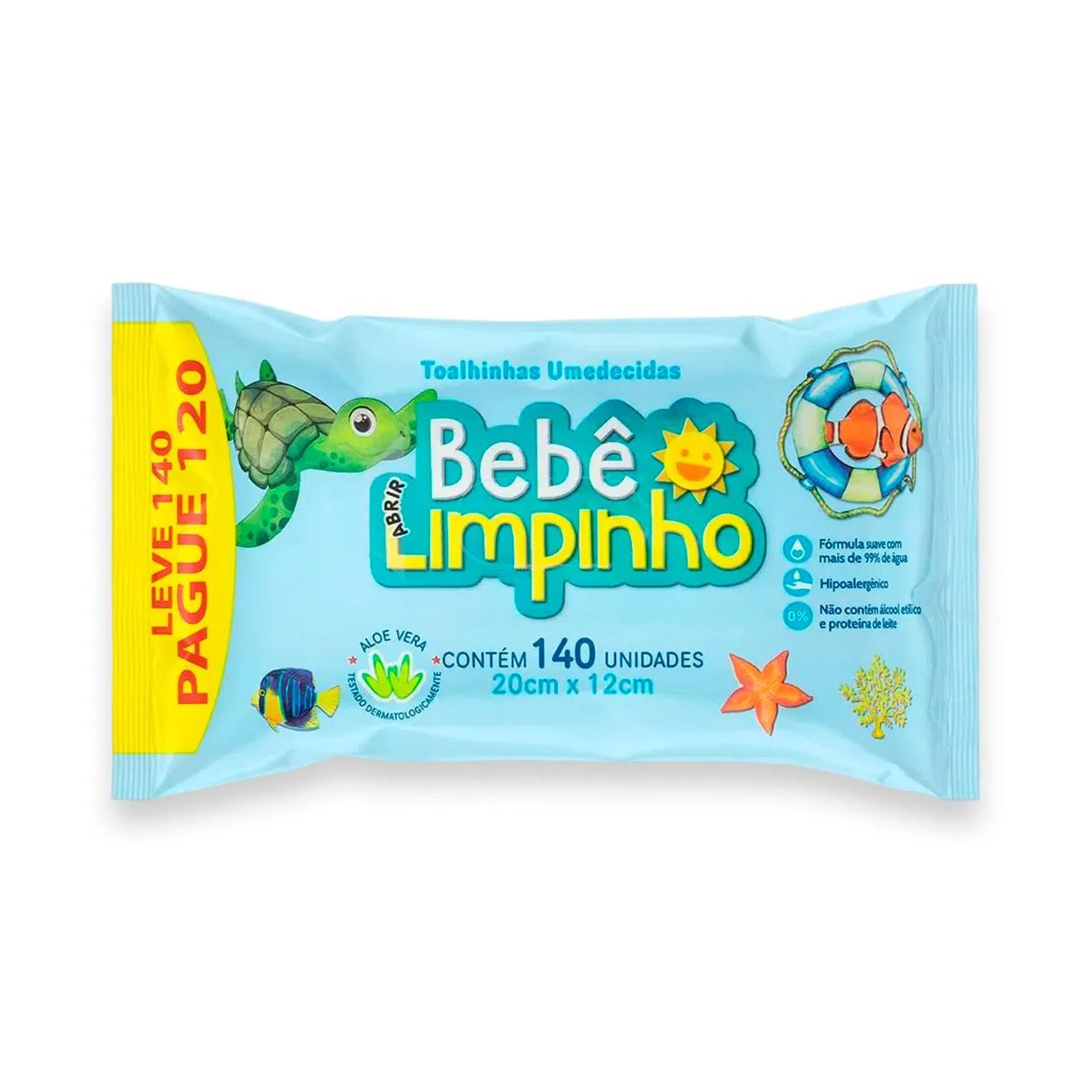 Toalhas Umedecidas Bebê Limpinho Cimed 140 Unidades