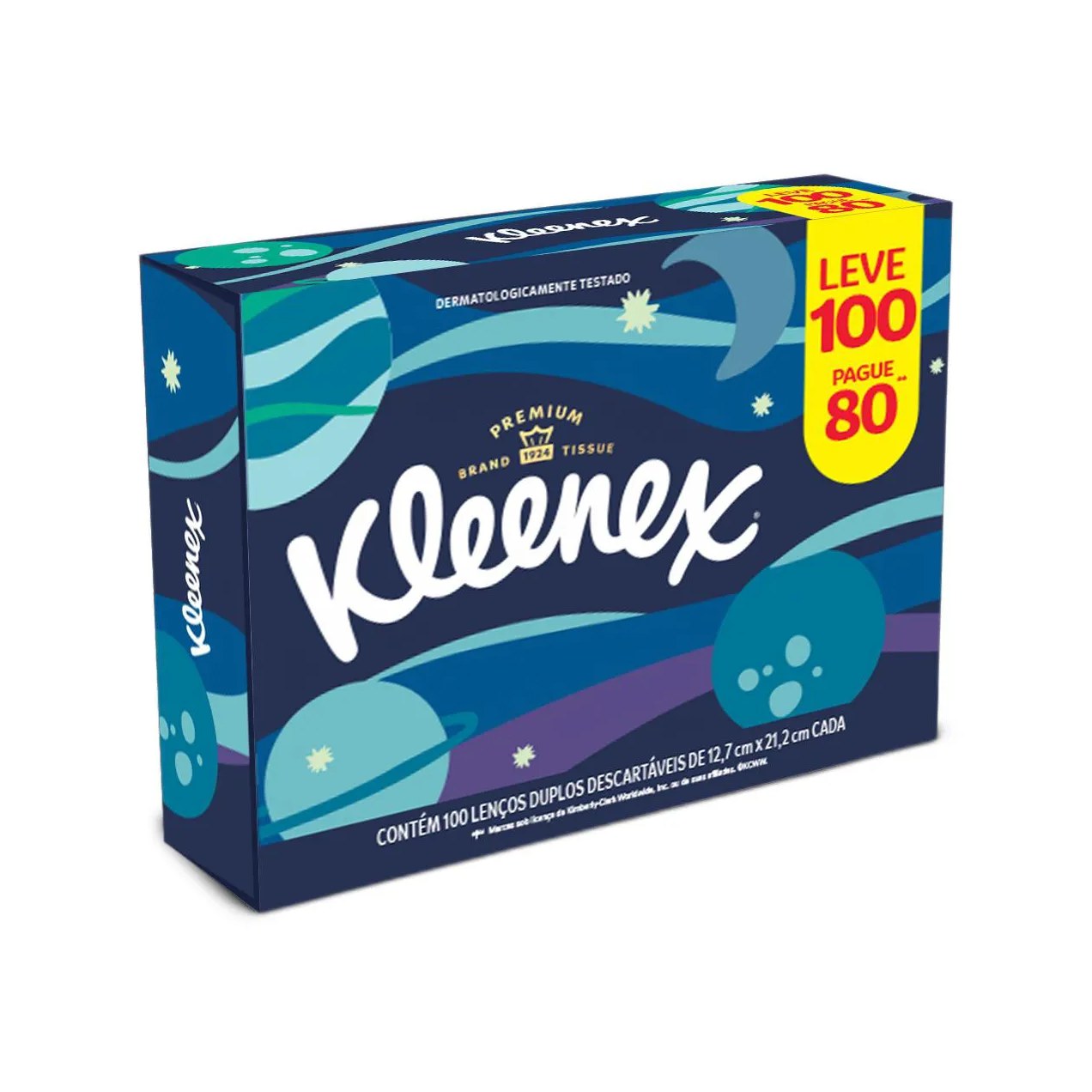 Lenço de Papel Kleenex com 100 Unidades