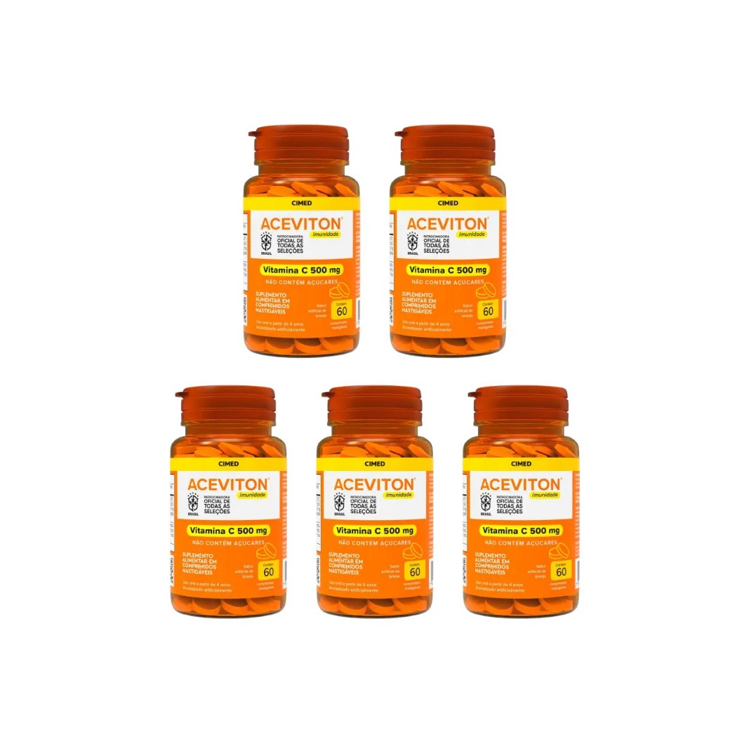 Kit 5 Aceviton Vitamina C Com 60 Comprimidos - Cimed
