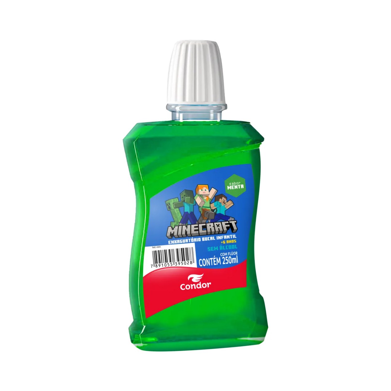 Enxaguante Bucal Infantil Condor Minecraft Zero Álcool Sabor Menta 250ml