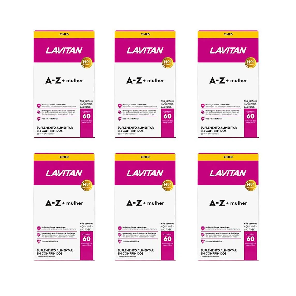Kit 6 Lavitan A-Z Mulher Suplemento 60 Cápsulas - Cimed