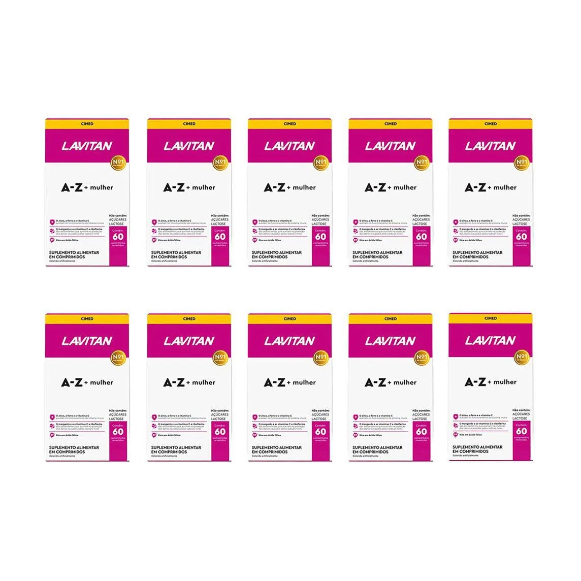 Kit 10 Lavitan A-Z Mulher Suplemento 60 Cápsulas - Cimed