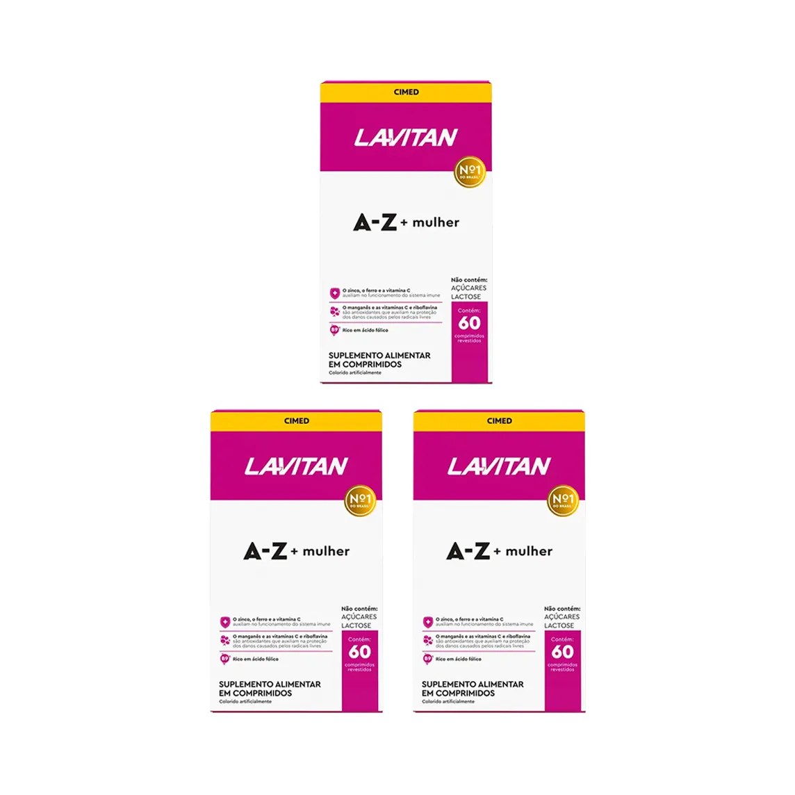 Kit 3 Lavitan A-Z Mulher Suplemento 60 Cápsulas - Cimed