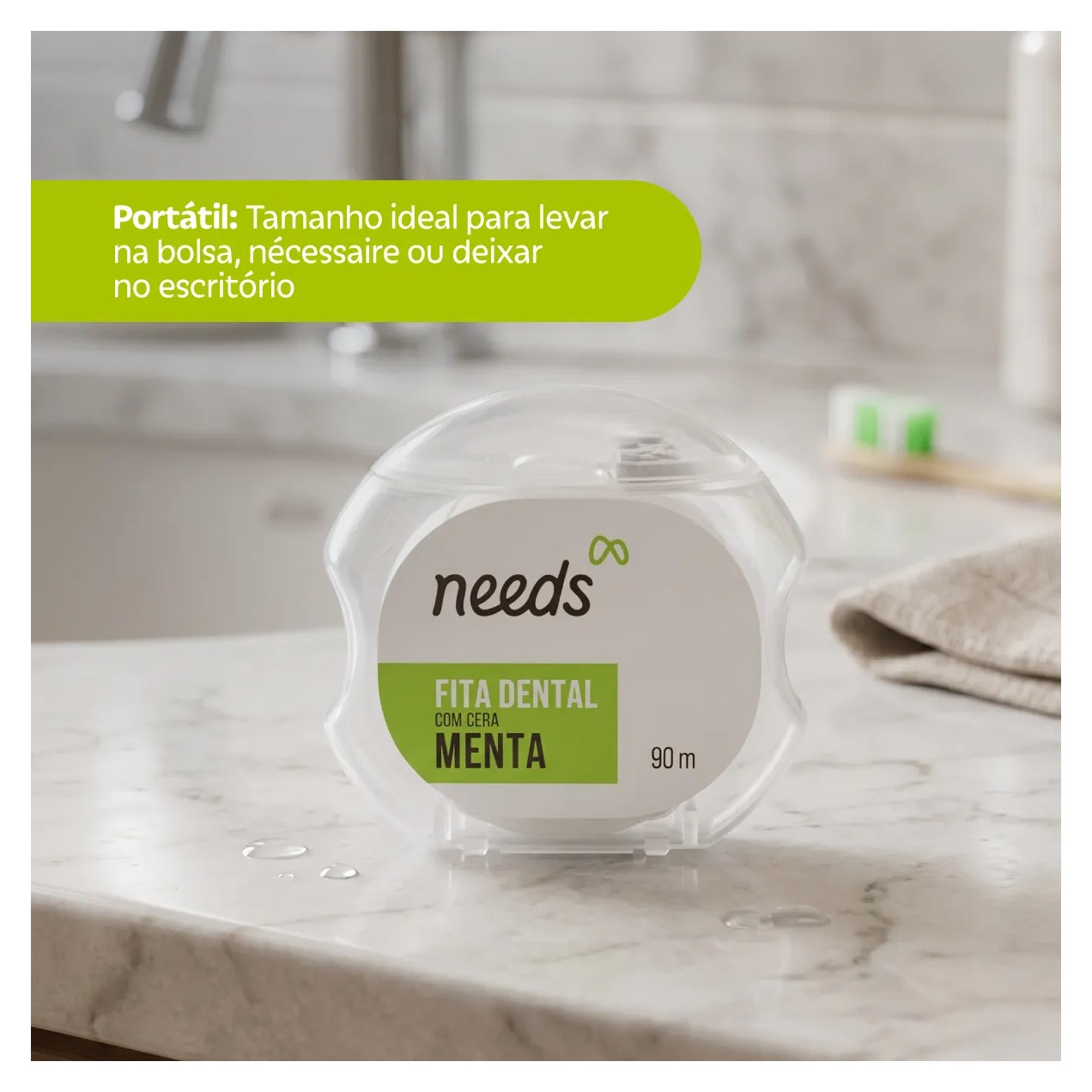 Fita Dental Needs com Cera Menta 90m