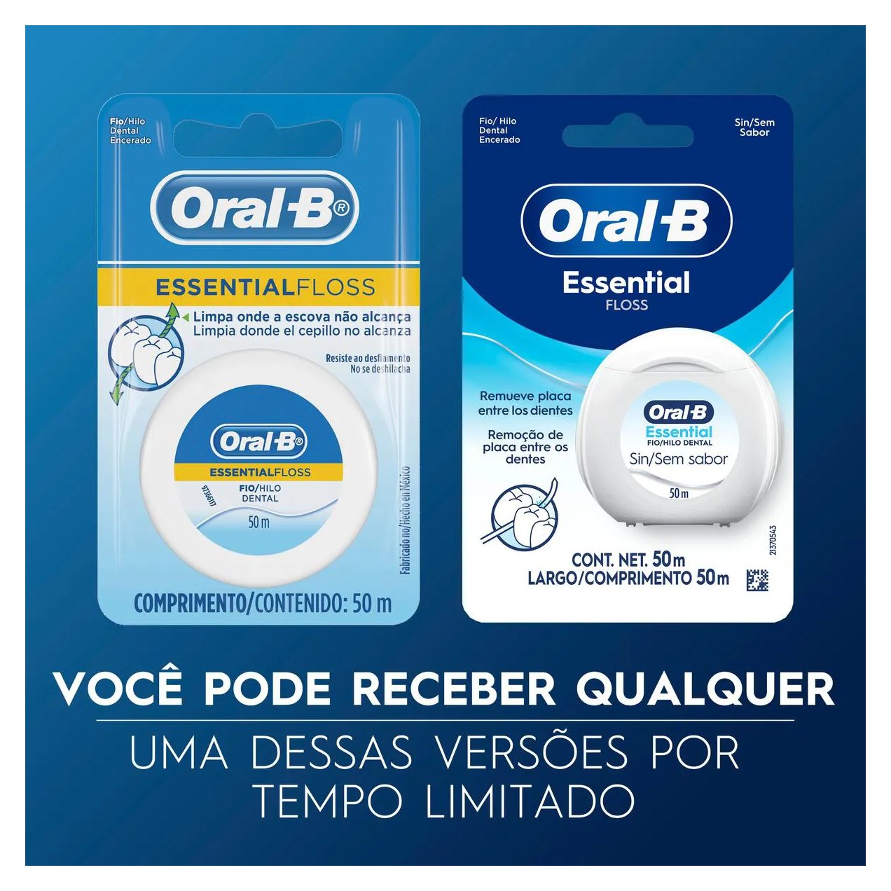 Fio Dental Oral-B Essential Floss Encerado com 50 metros