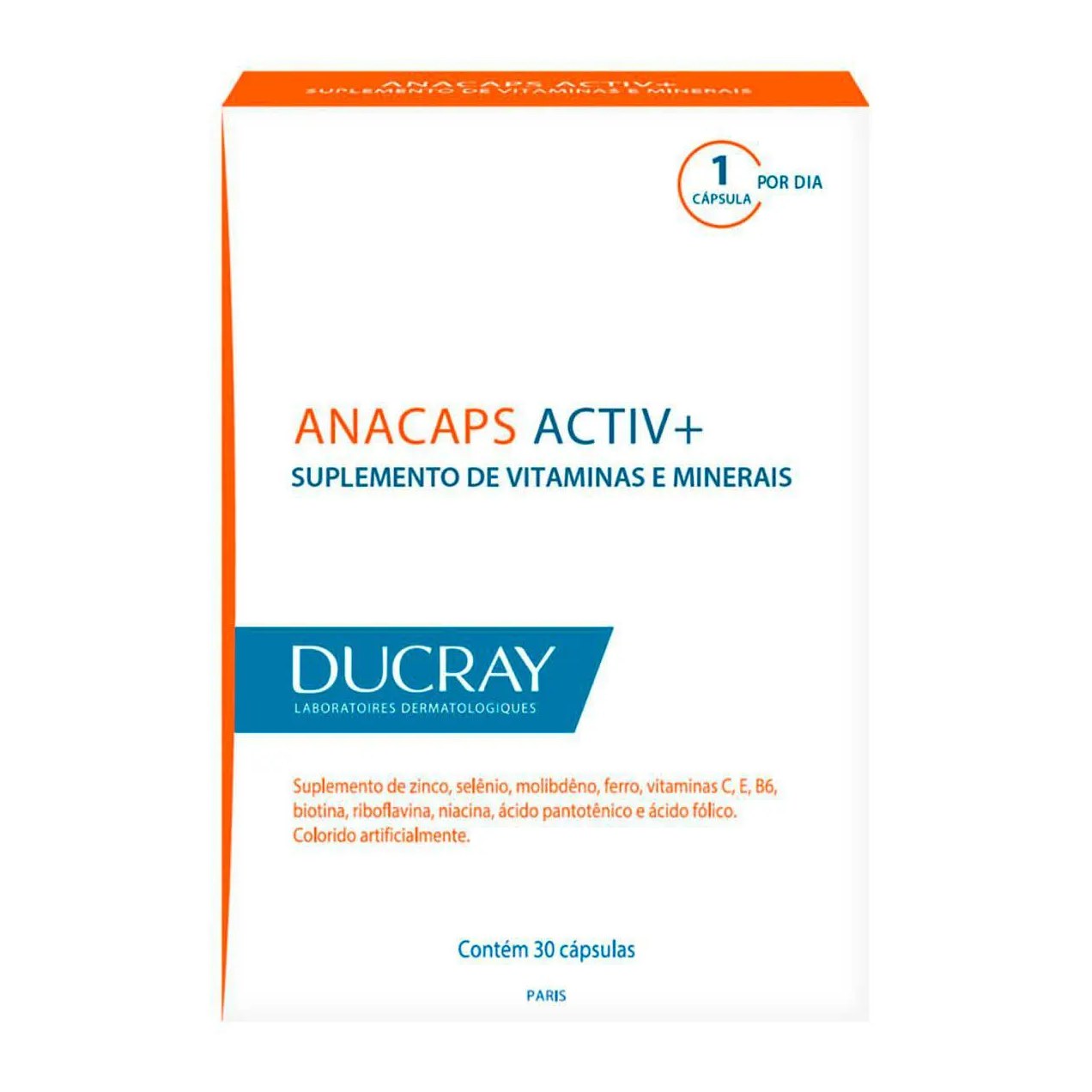 Polivitamínico Anacaps Activ+ Cabelos e Unhas 30 cápsulas