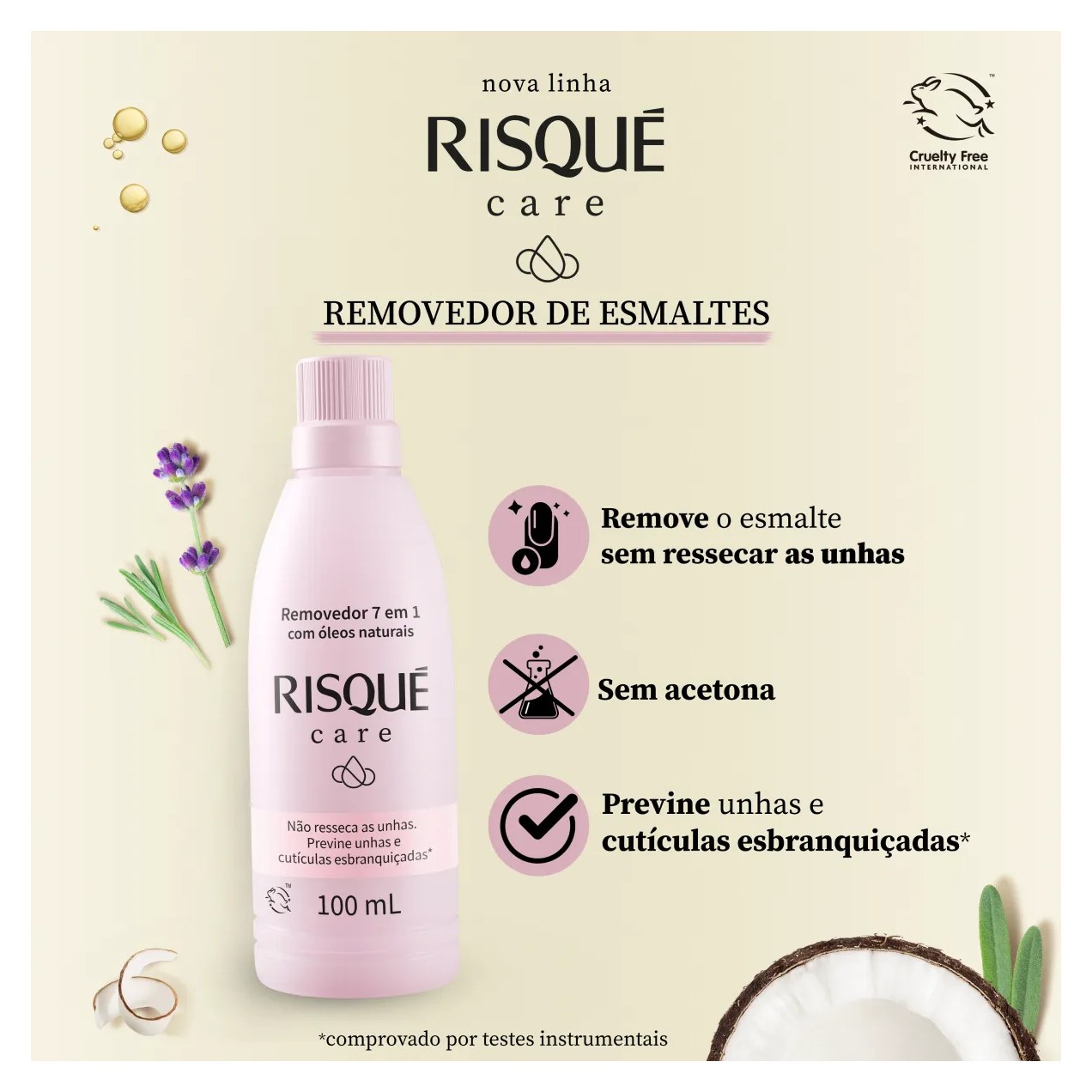 Removedor de Esmalte Risqué Care 7 em 1 - 100ml