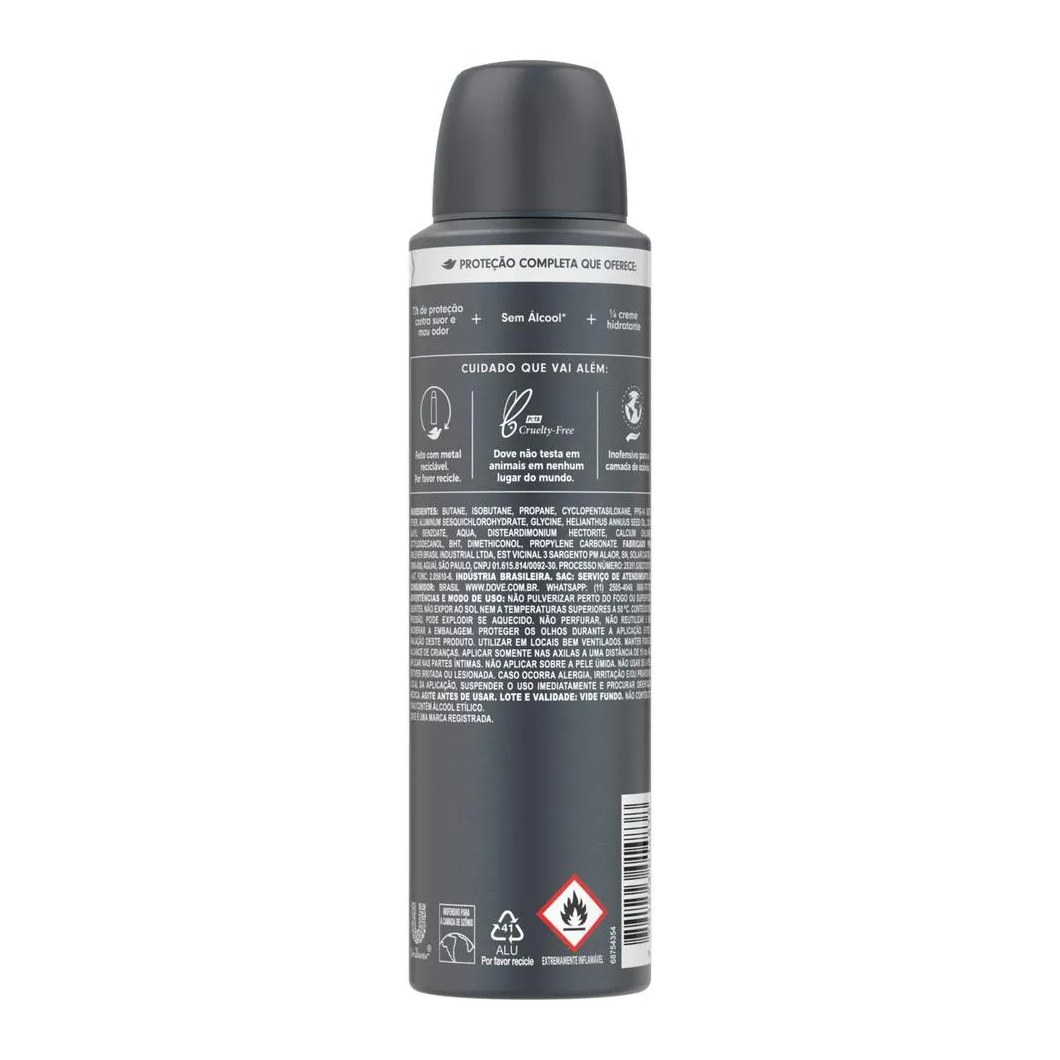 Desodorante Antitranspirante Aerosol Dove Men +Care Sem Perfume 48h 150ml