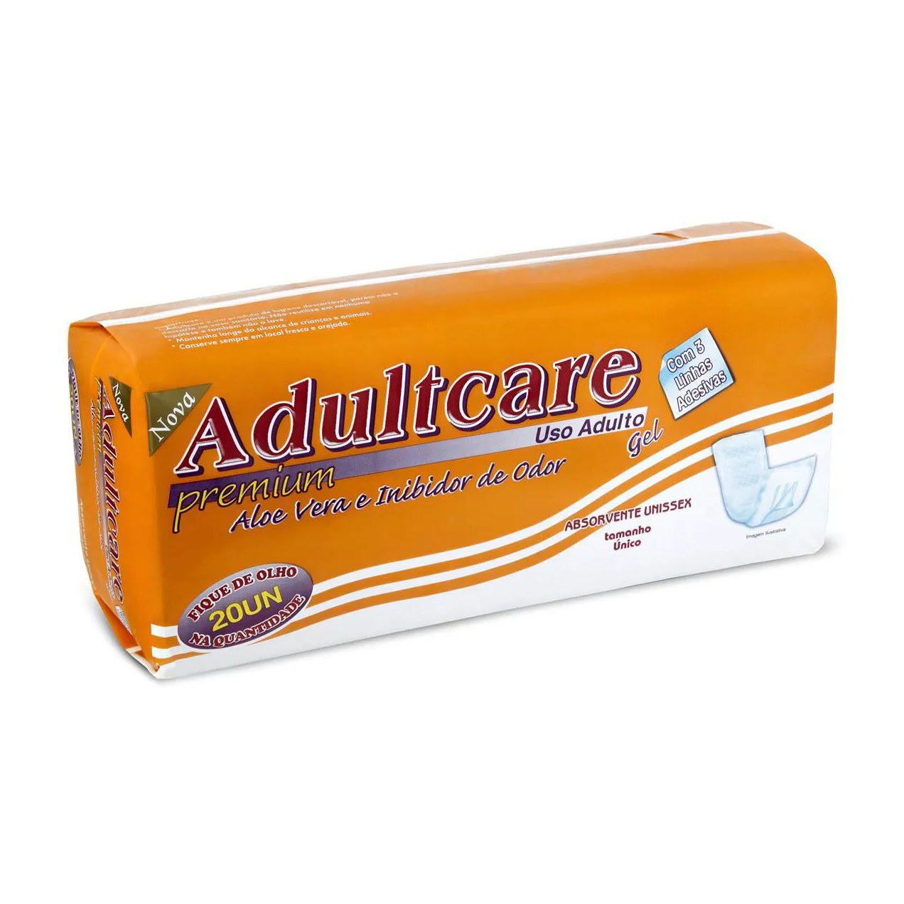 Absorvente para Incontinência Urinária Adultcare Premium Unissex Absorção Intensa 20 unidades