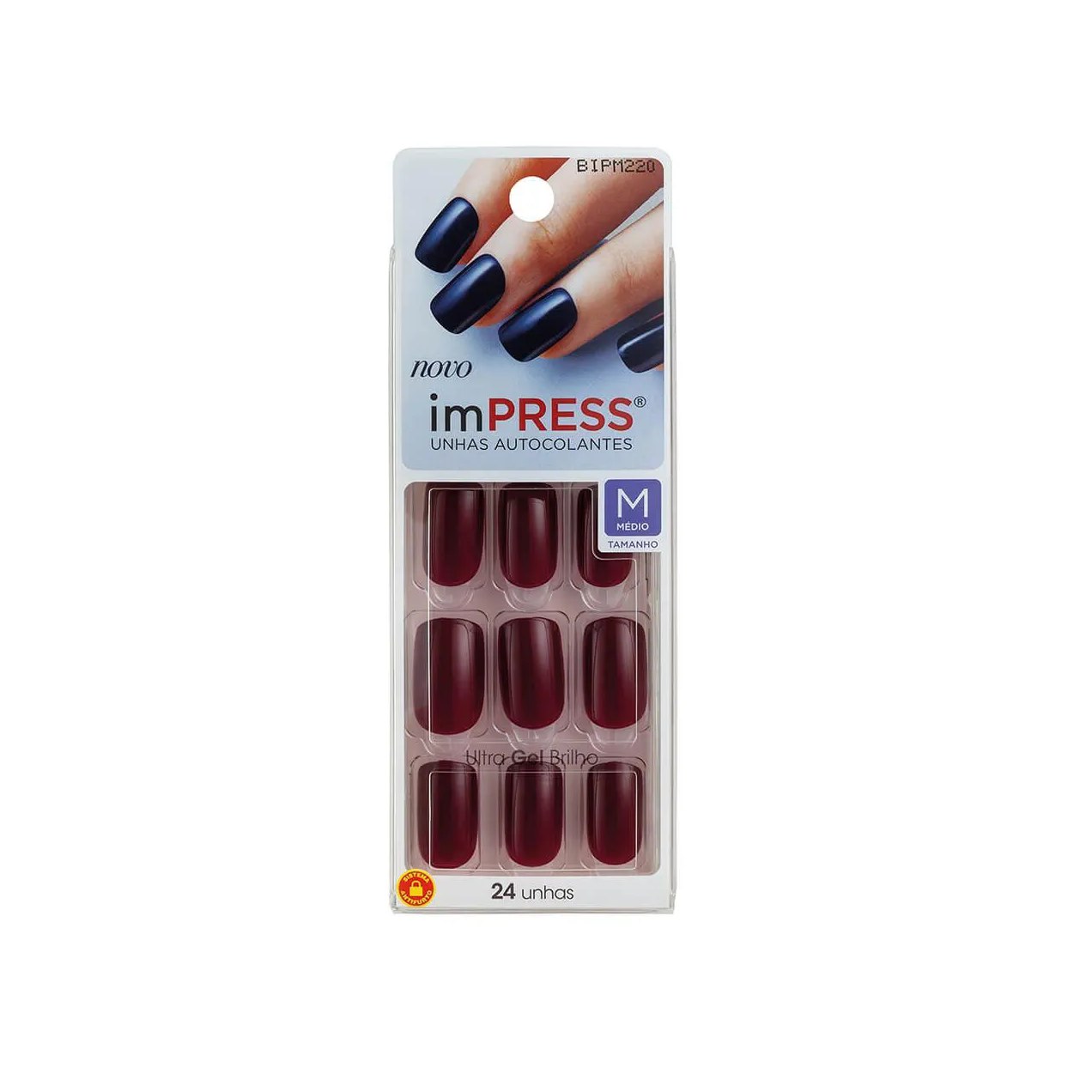 Unhas Autocolantes Impress Pretty Please Média com 24 Unidades