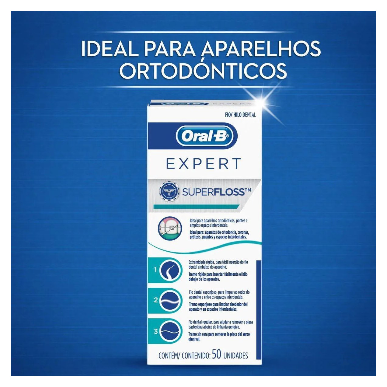 Fio Dental Oral-B Expert SuperFloss com 50 unidades