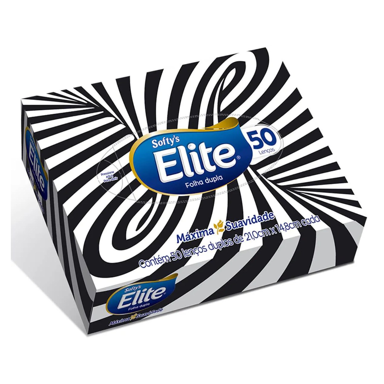 Lenço de Papel Softy's Elite Folha Dupla com 50 unidades