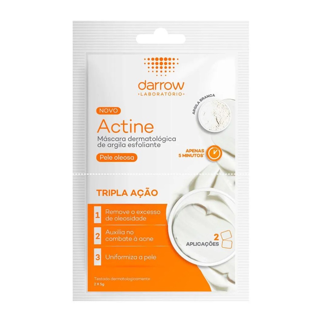 Máscara Dermatológica de Argila Esfoliante Facial Actine com 2 sachês de 5g