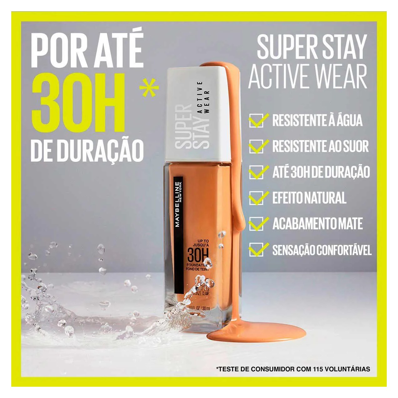 Base Longa Duração Maybelline NY SuperStay Active Wear 30h 30ml - 120 Classic Ivory