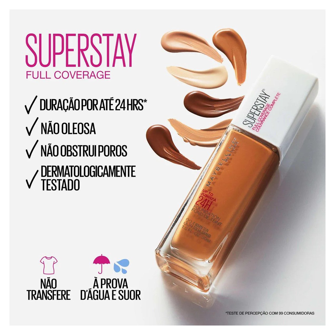Base Longa Duração Maybelline Superstay Full Coverage 30ml - 312 Golden