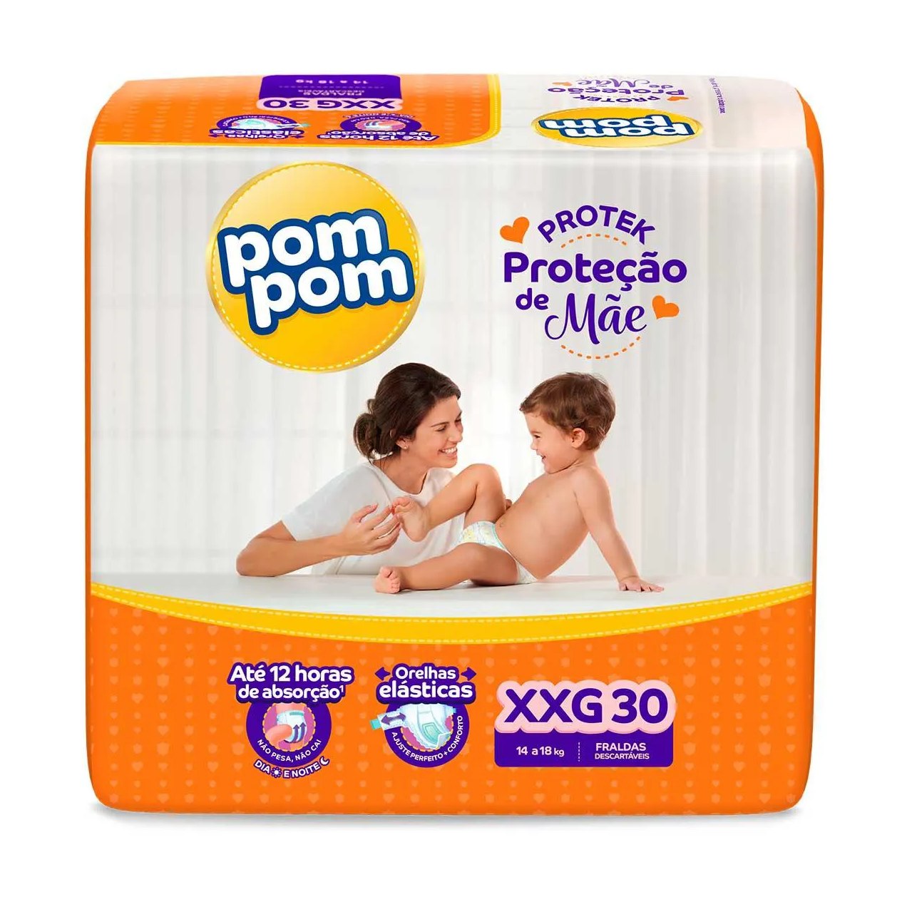 Kit Chá de Bebê Pom Pom Fralda XXG com Talco e Sabonete