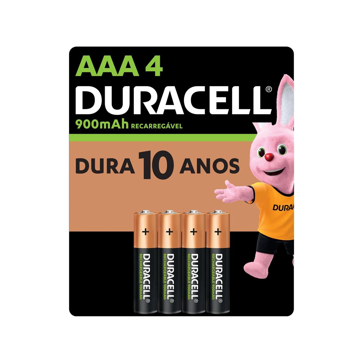 Pilha Alcalina Duracell Recarregável AAA com 4 unidades
